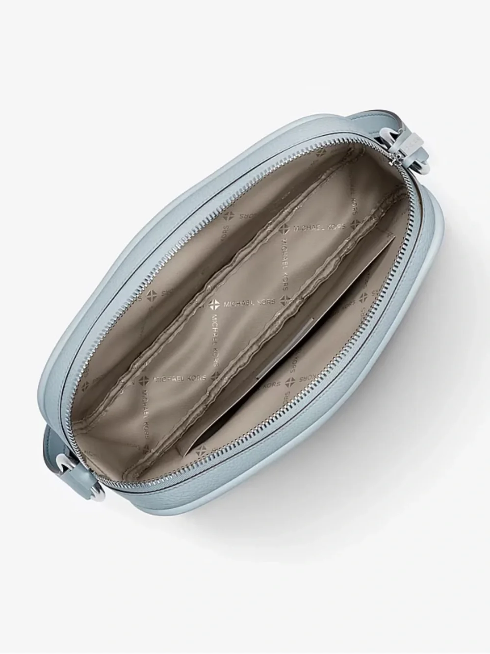 Michael Kors Jet Set Travel Lg Logo Debossed EW Camera Crossbody Pale Ocean NWT